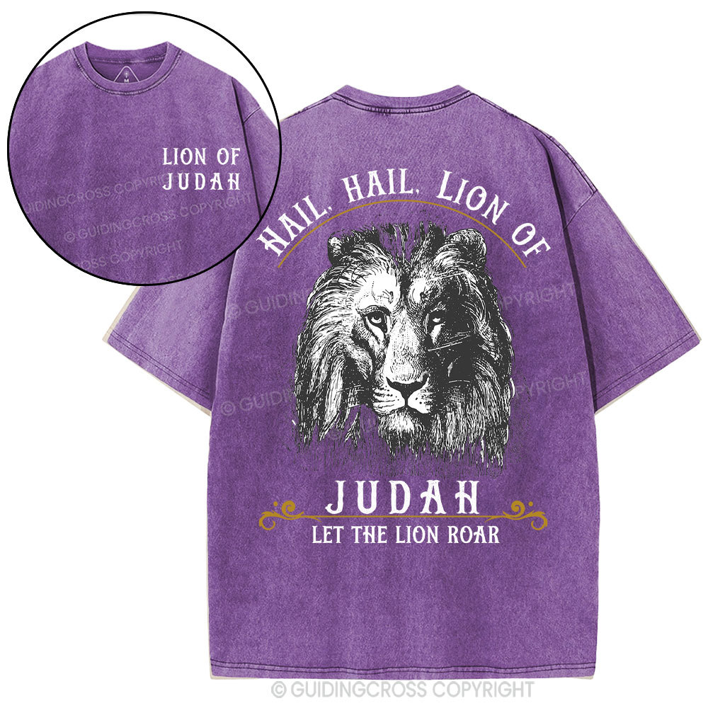 Hail Hail Lion Of Judah Christian Washed T-Shirt