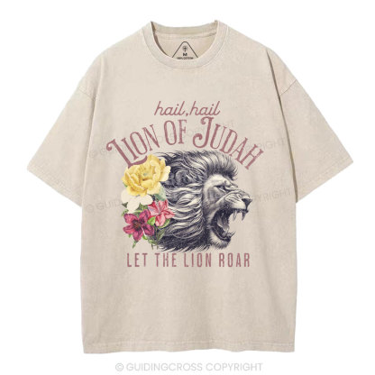 Hail Hail Lion Of Judah Christian Washed T-Shirt
