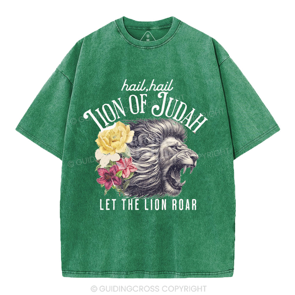 Hail Hail Lion Of Judah Christian Washed T-Shirt
