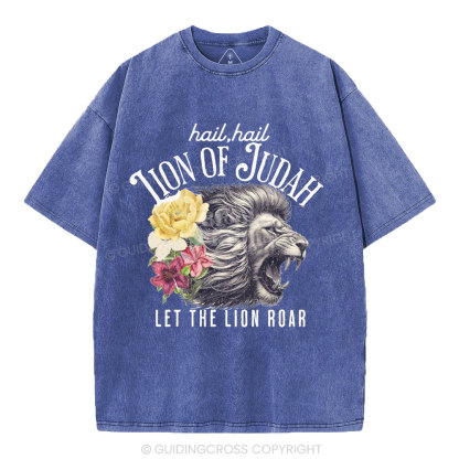 Hail Hail Lion Of Judah Christian Washed T-Shirt
