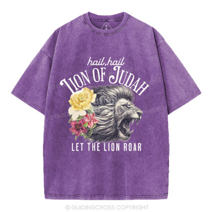 Hail Hail Lion Of Judah Christian Washed T-Shirt