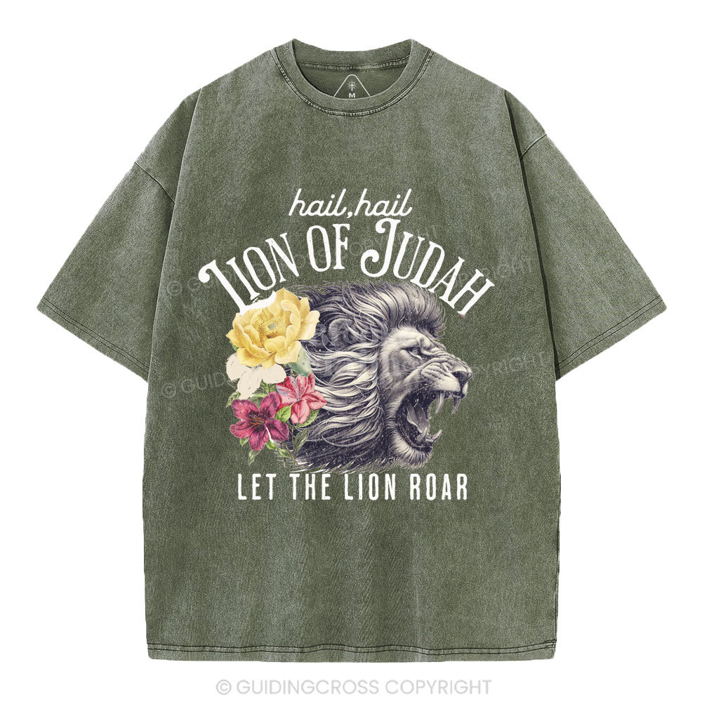 Hail Hail Lion Of Judah Christian Washed T-Shirt