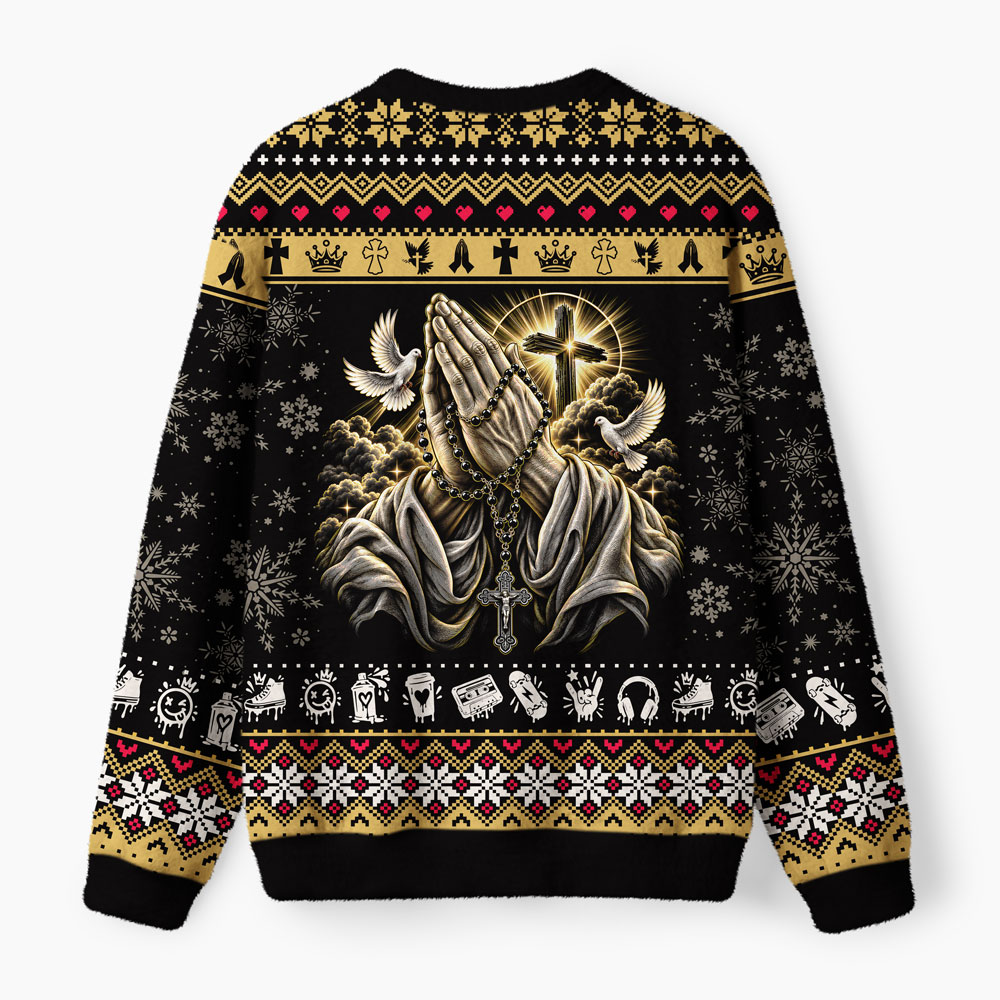 Half Hood Half Holy That Means Pray With Me Furry Lightweight Sweater