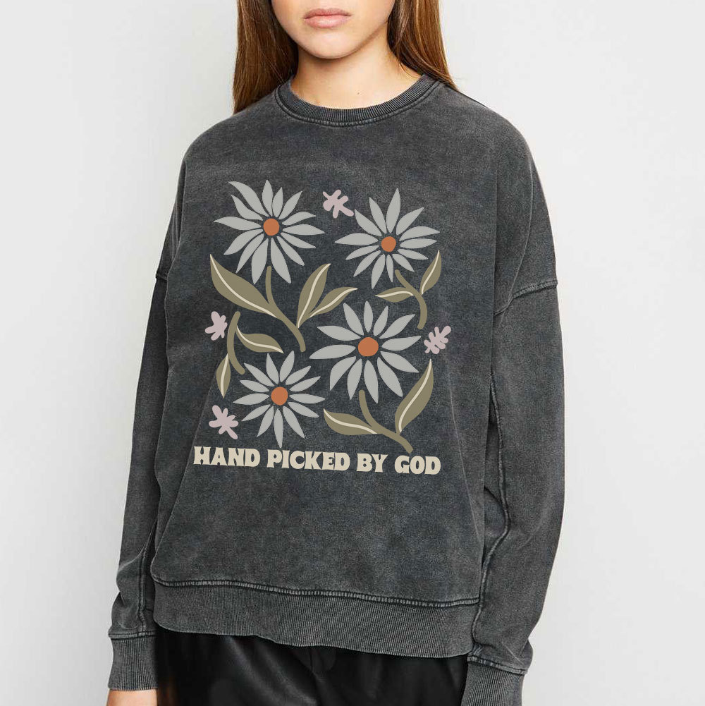 Hand Picked By God Christian Washed Sweatshirt
