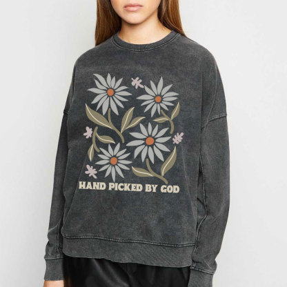 Hand Picked By God Christian Washed Sweatshirt