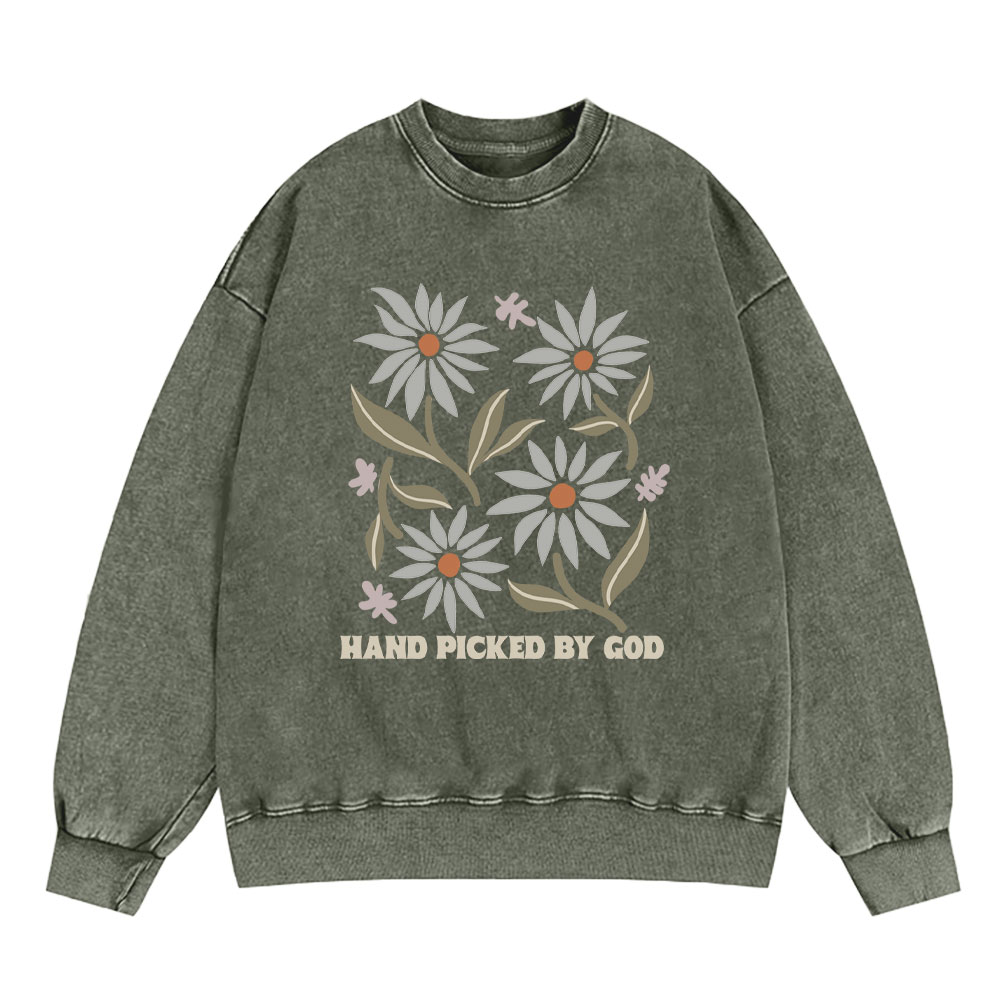Hand Picked By God Christian Washed Sweatshirt