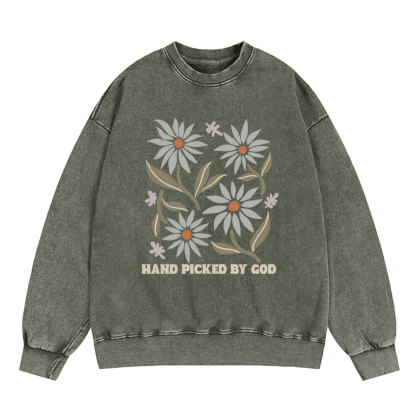 Hand Picked By God Christian Washed Sweatshirt