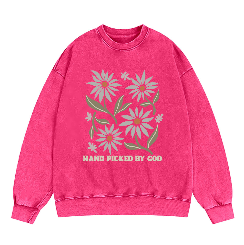 Hand Picked By God Christian Washed Sweatshirt