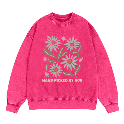 Hand Picked By God Christian Washed Sweatshirt