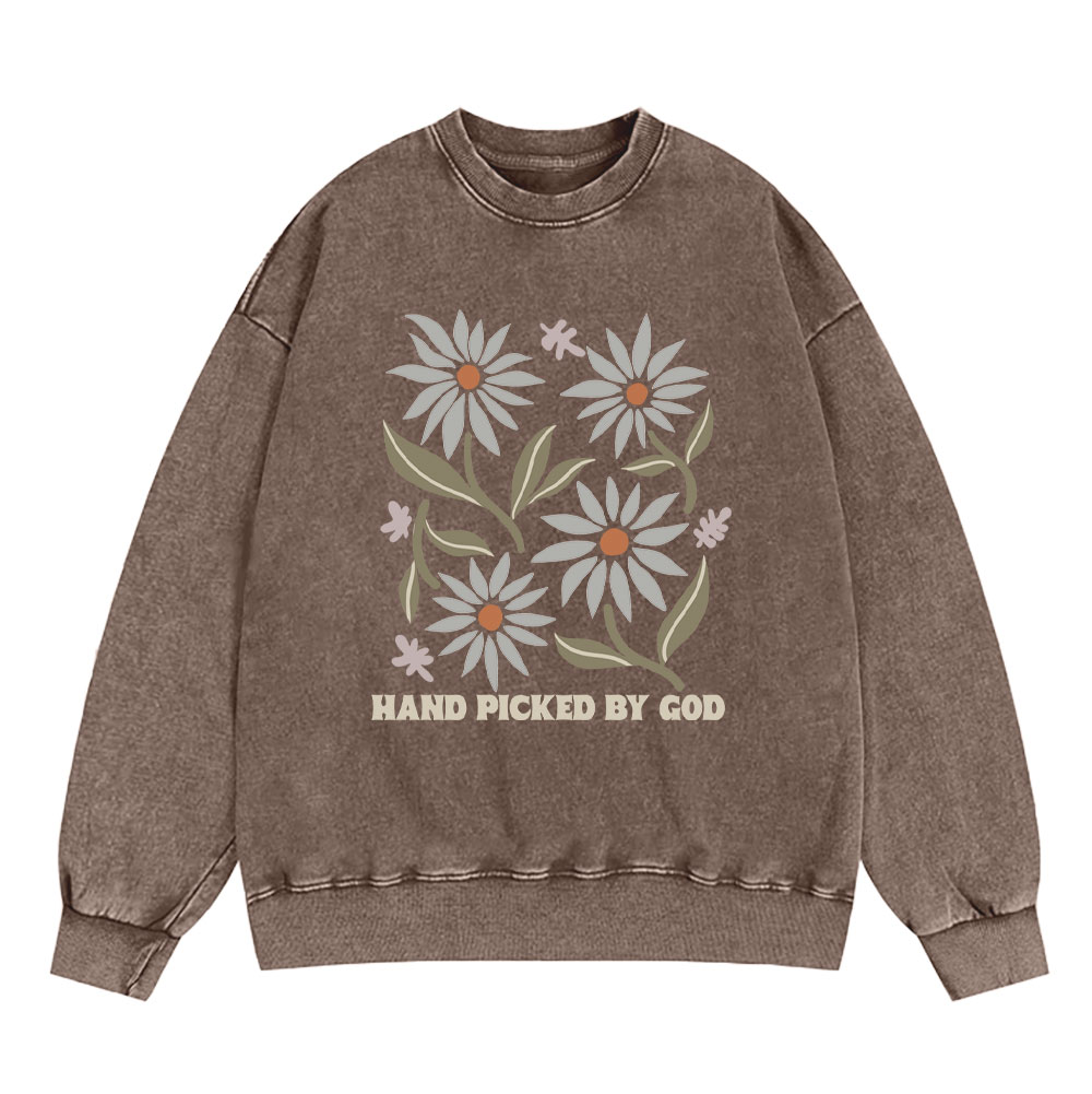 Hand Picked By God Christian Washed Sweatshirt