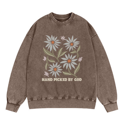 Hand Picked By God Christian Washed Sweatshirt