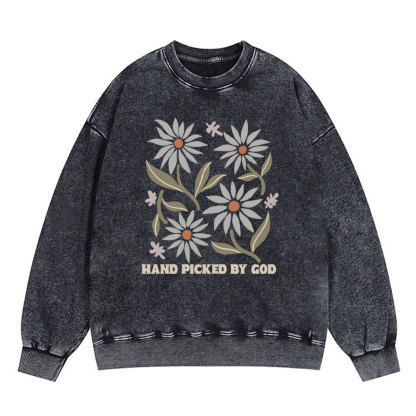 Hand Picked By God Christian Washed Sweatshirt