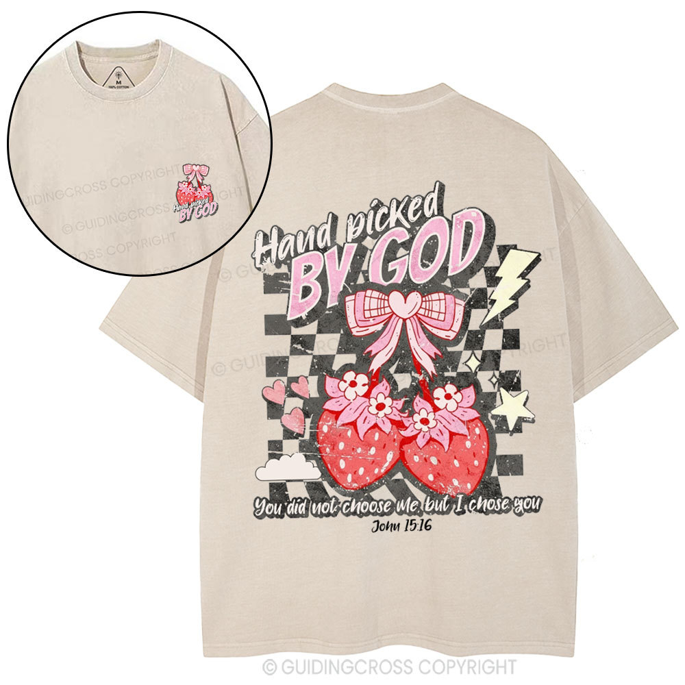 Hand Picked By God Christian Washed T-Shirt