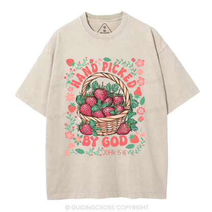 Hand Picked By God Christian Washed T-Shirt