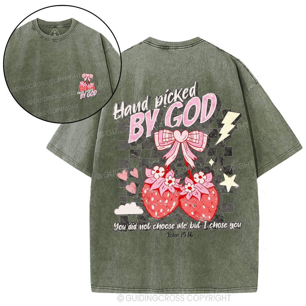 Hand Picked By God Christian Washed T-Shirt