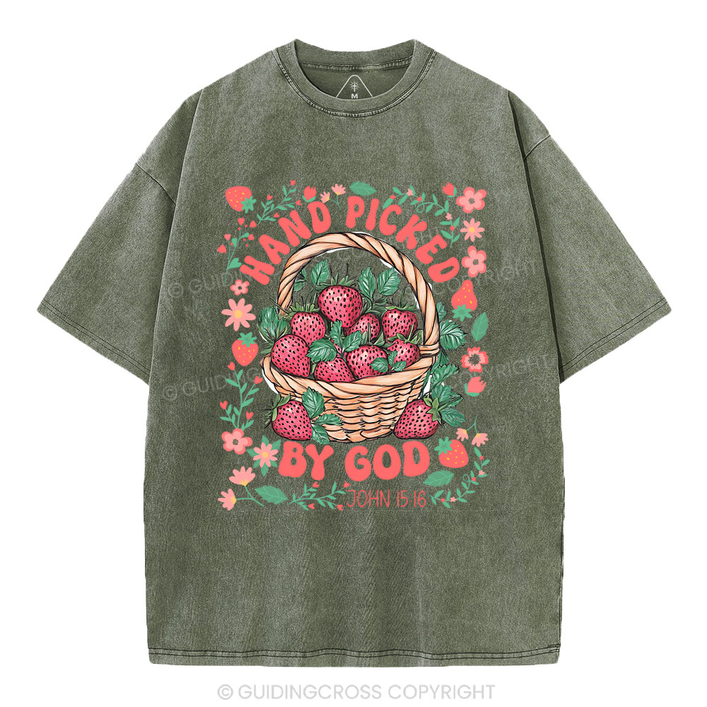 Hand Picked By God Christian Washed T-Shirt