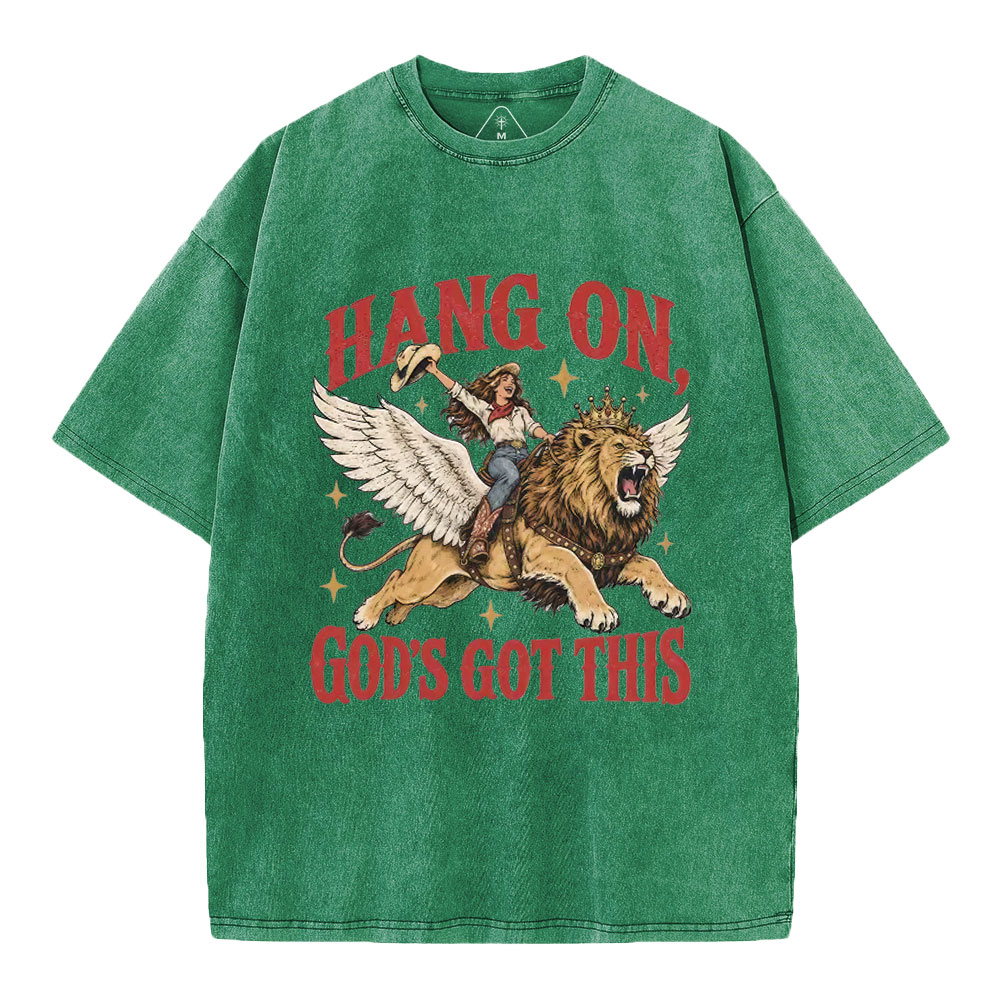 Hang On God's Got This Christian Washed T-Shirt