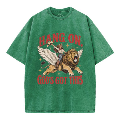 Hang On God's Got This Christian Washed T-Shirt