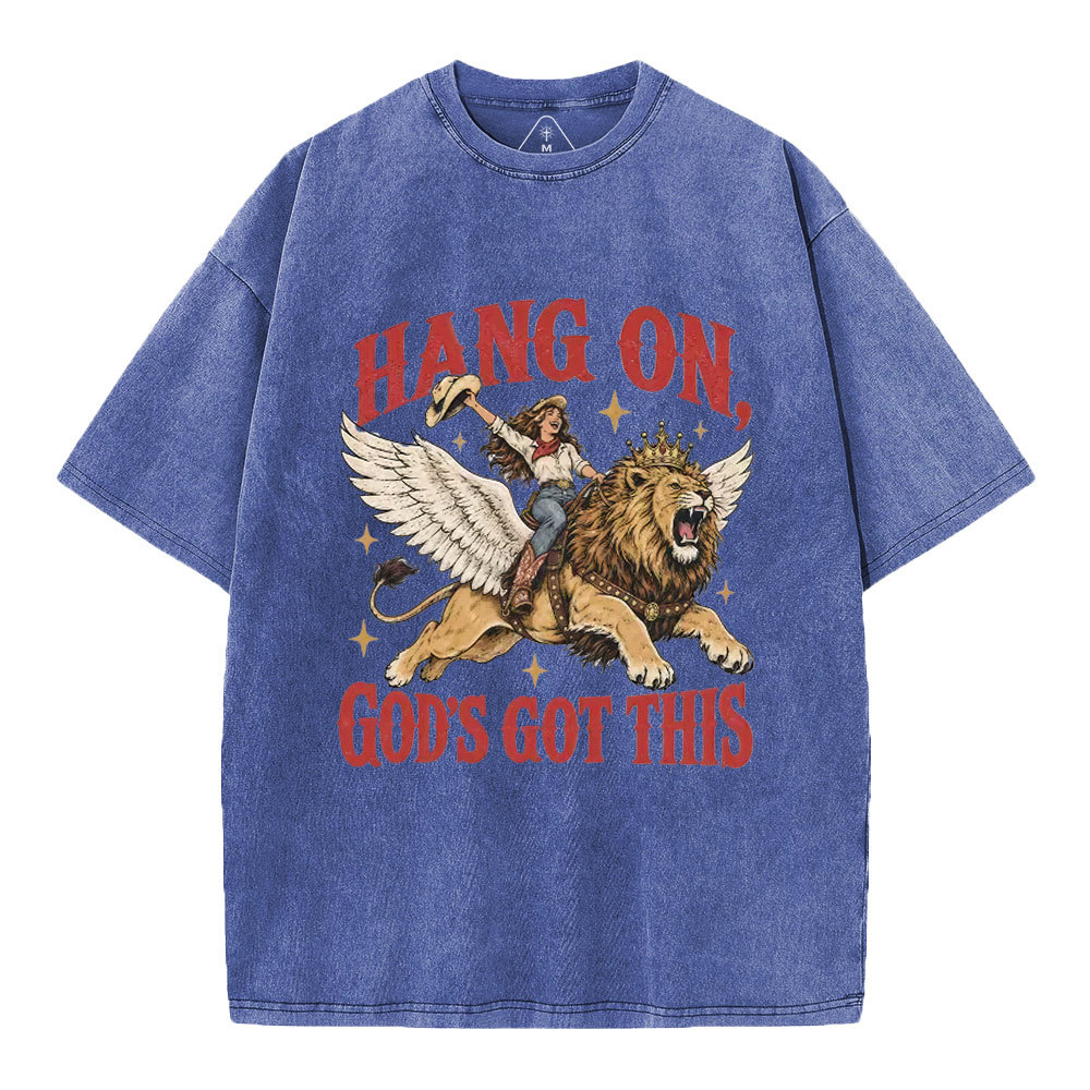 Hang On God's Got This Christian Washed T-Shirt