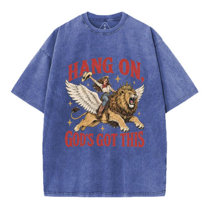 Hang On God's Got This Christian Washed T-Shirt