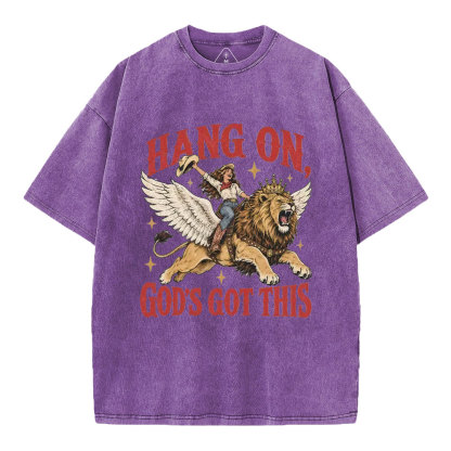 Hang On God's Got This Christian Washed T-Shirt