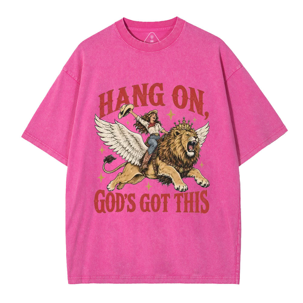 Hang On God's Got This Christian Washed T-Shirt