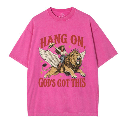 Hang On God's Got This Christian Washed T-Shirt