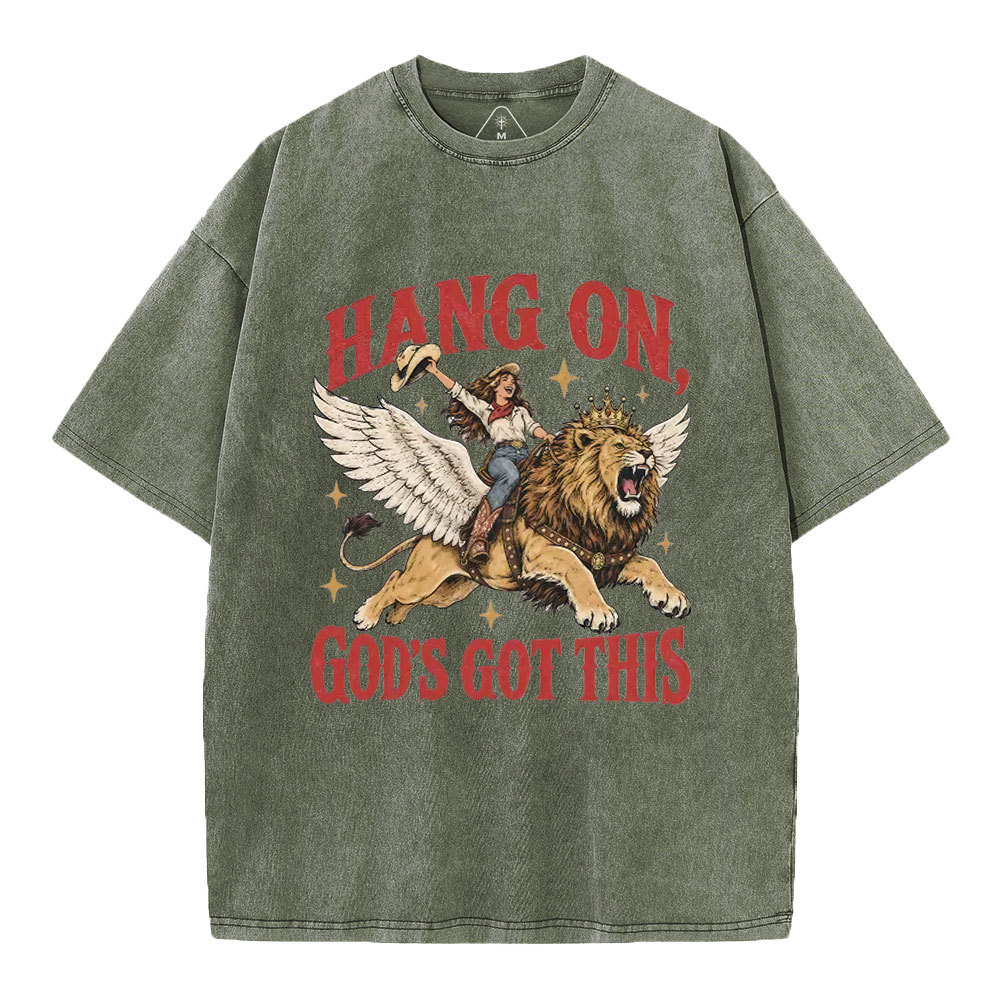Hang On God's Got This Christian Washed T-Shirt