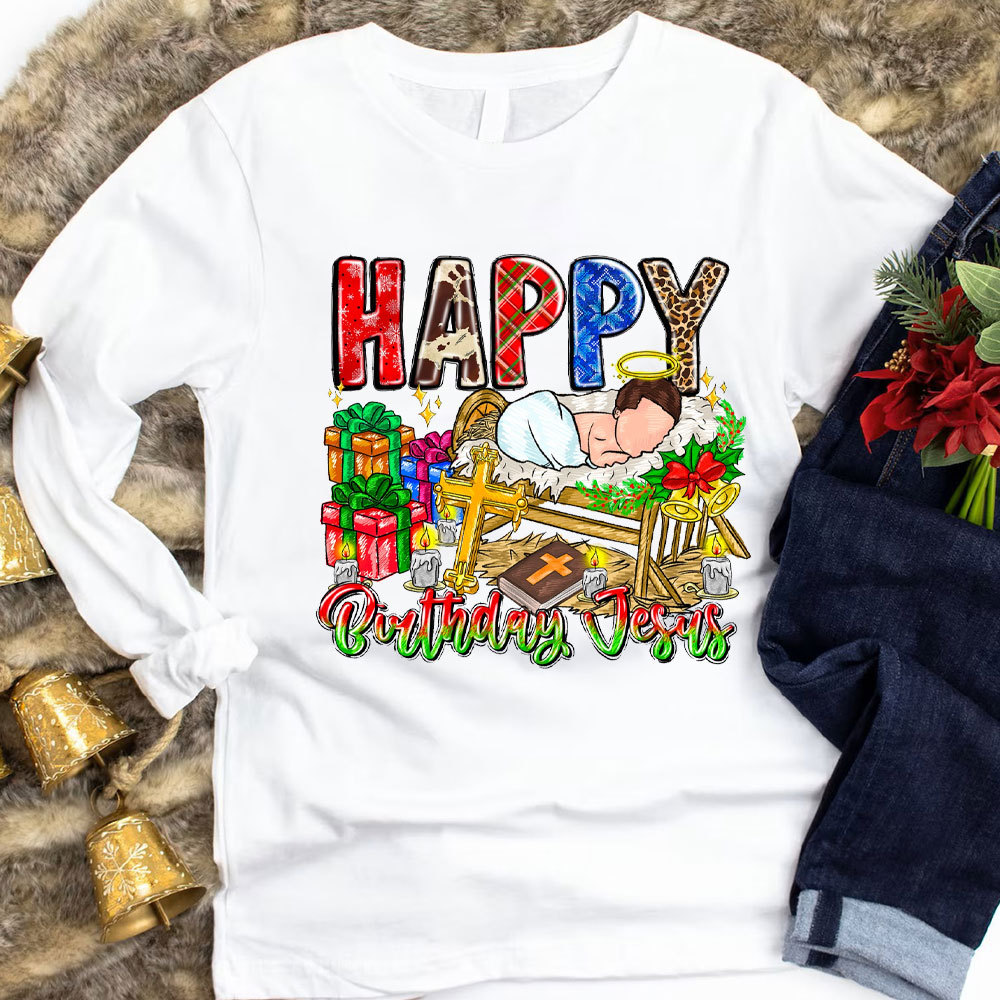 Happy Birthday Jesus Christian Long Sleeve T-Shirt