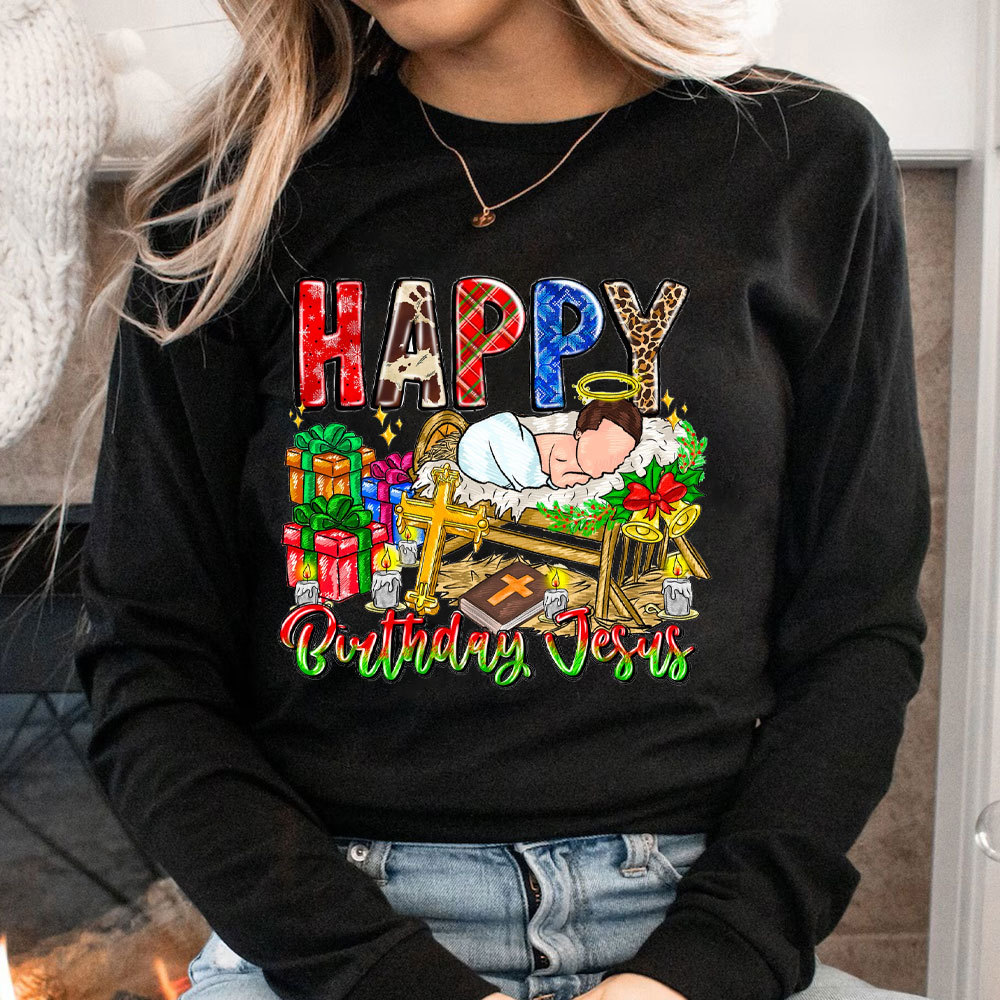 Happy Birthday Jesus Christian Long Sleeve T-Shirt