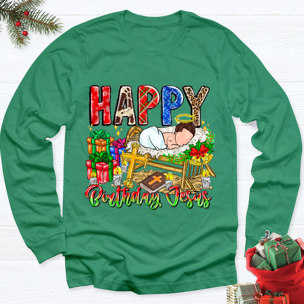 Happy Birthday Jesus Christian Long Sleeve T-Shirt