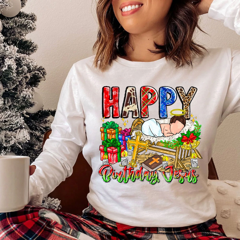 Happy Birthday Jesus Christian Long Sleeve T-Shirt