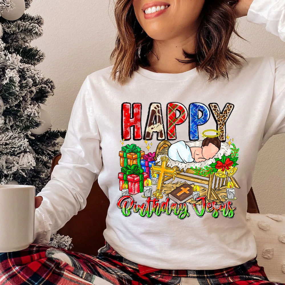 Happy Birthday Jesus Christian Long Sleeve T-Shirt