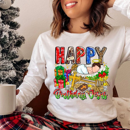 Happy Birthday Jesus Christian Long Sleeve T-Shirt