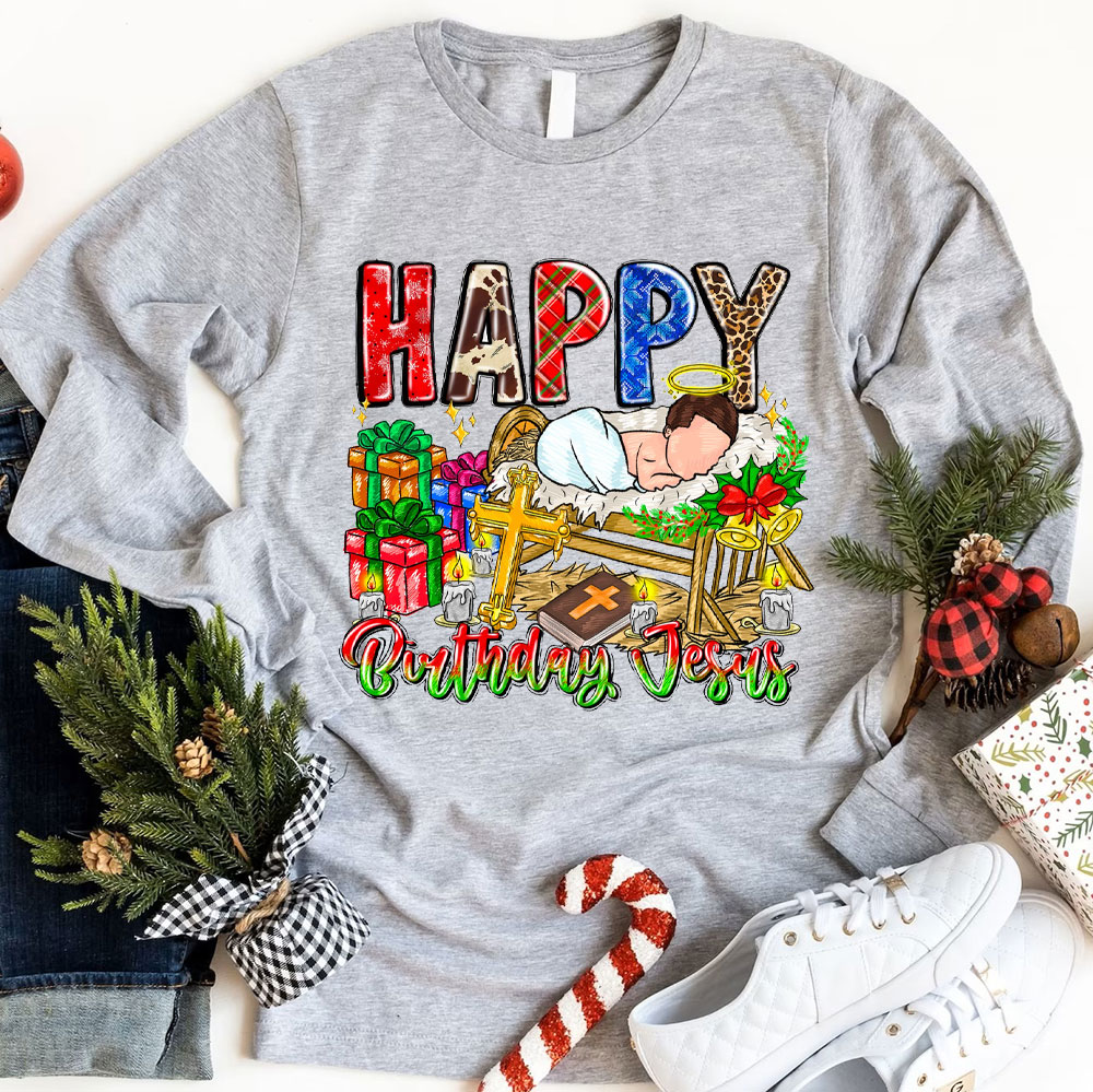 Happy Birthday Jesus Christian Long Sleeve T-Shirt