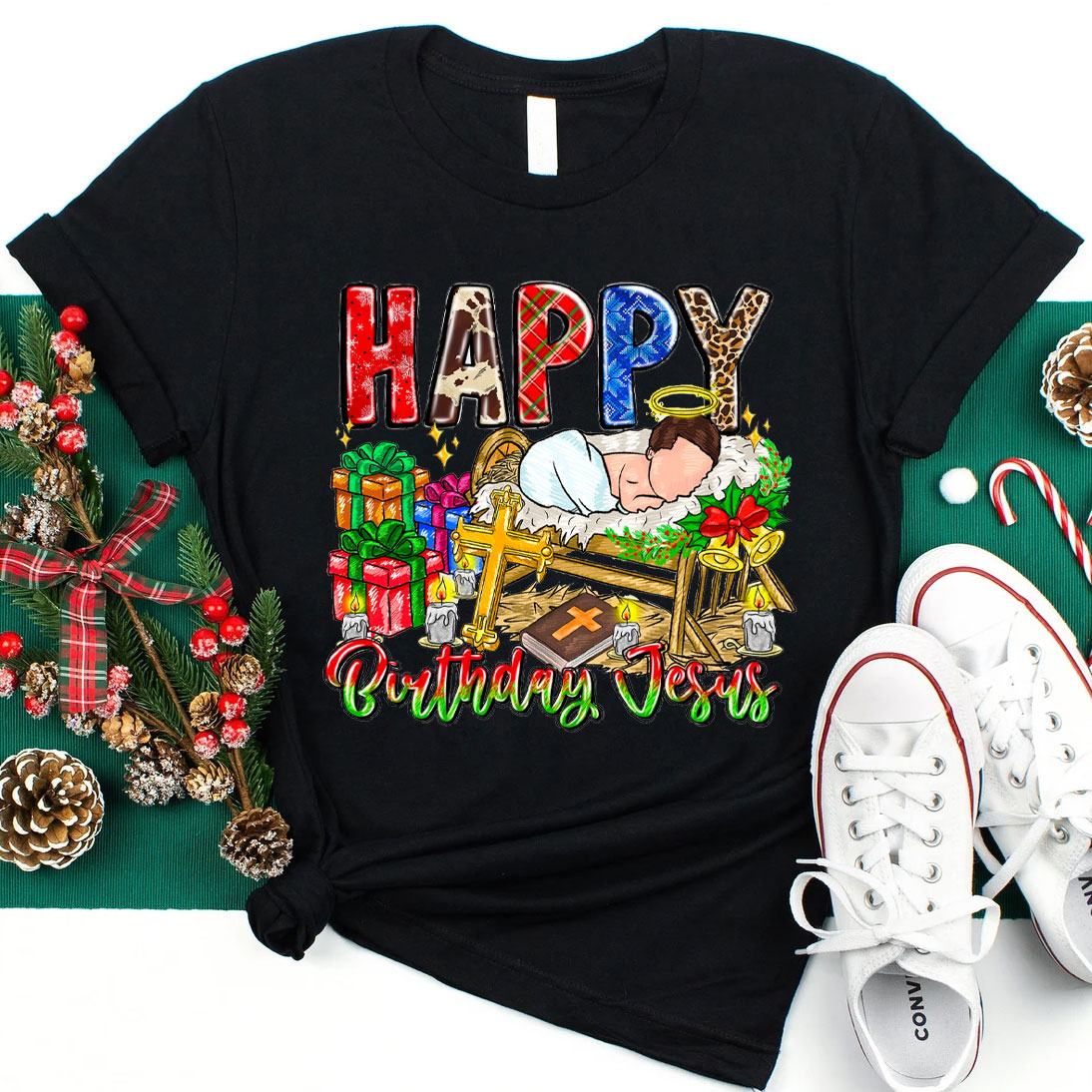 Happy Birthday Jesus Christian T-Shirt