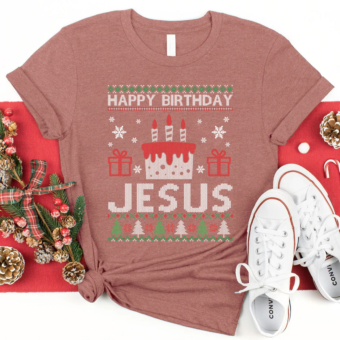 Happy Birthday Jesus Christmas Christian T-Shirt