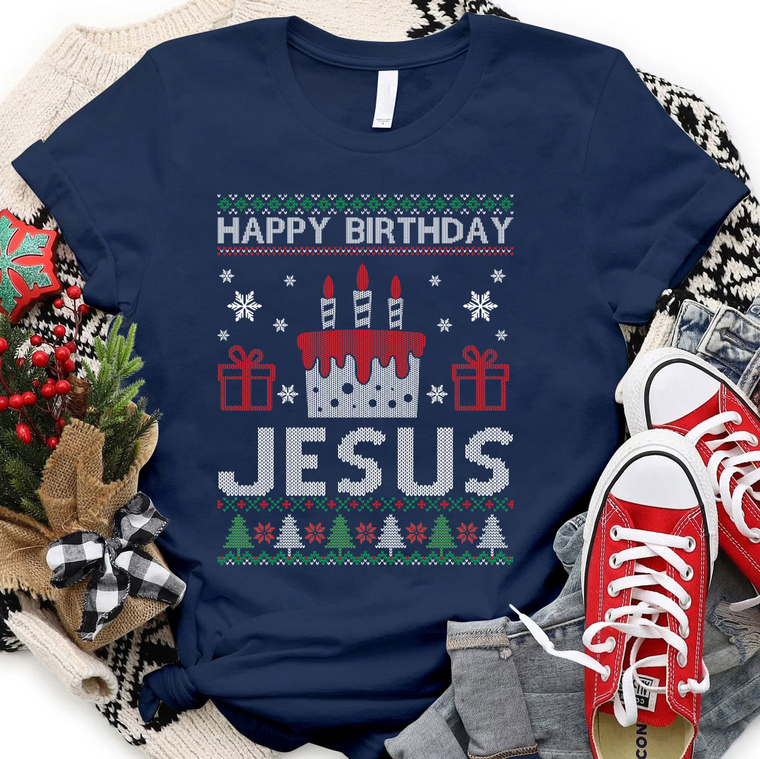 Happy Birthday Jesus Christmas Christian T-Shirt