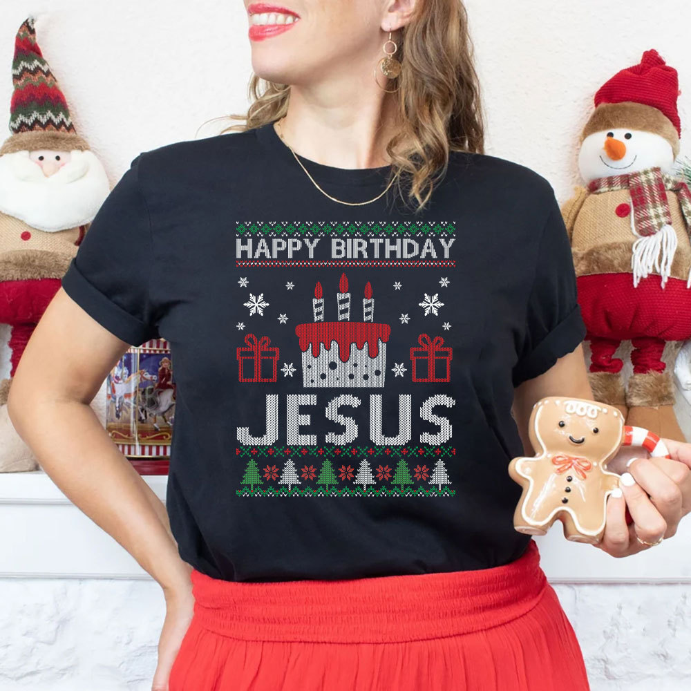 Happy Birthday Jesus Christmas Christian T-Shirt