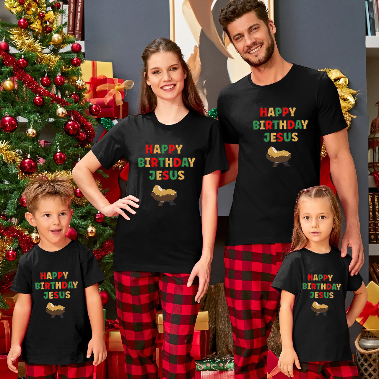 Happy Birthday Jesus Christmas Family Matching Shirts