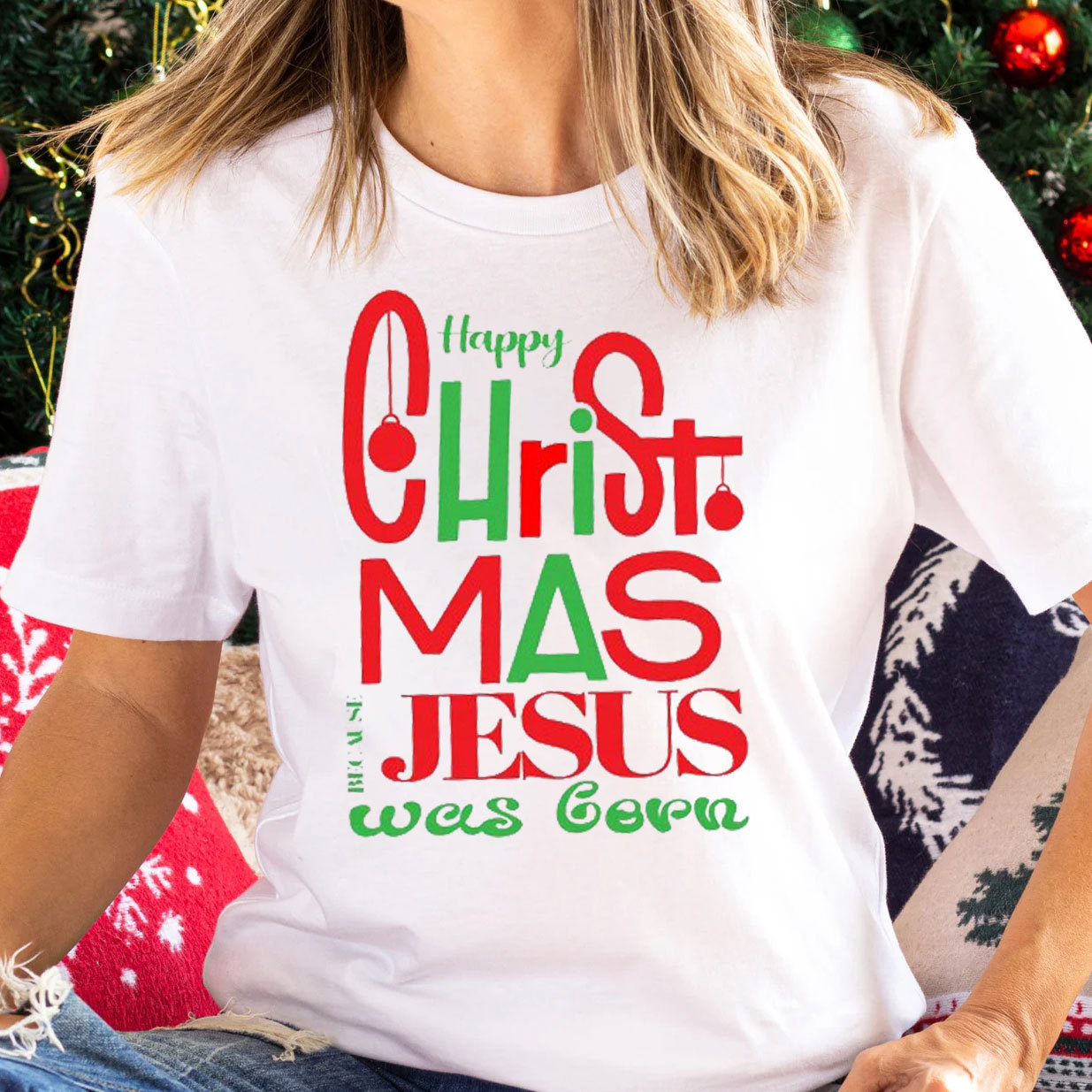 Happy Christmas Jesus Is Born Christian T-Shirt