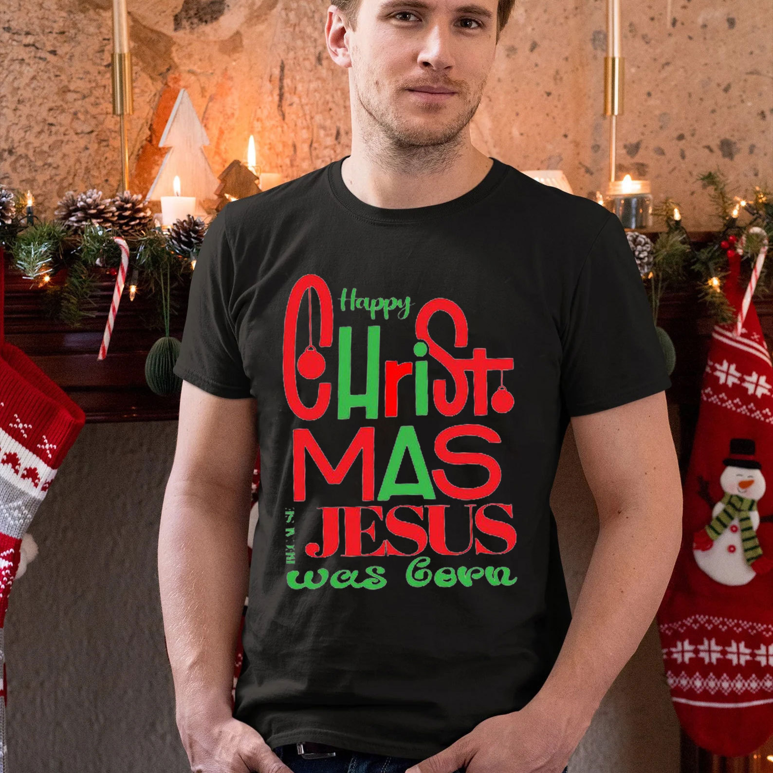 Happy Christmas Jesus Is Born Christian T-Shirt