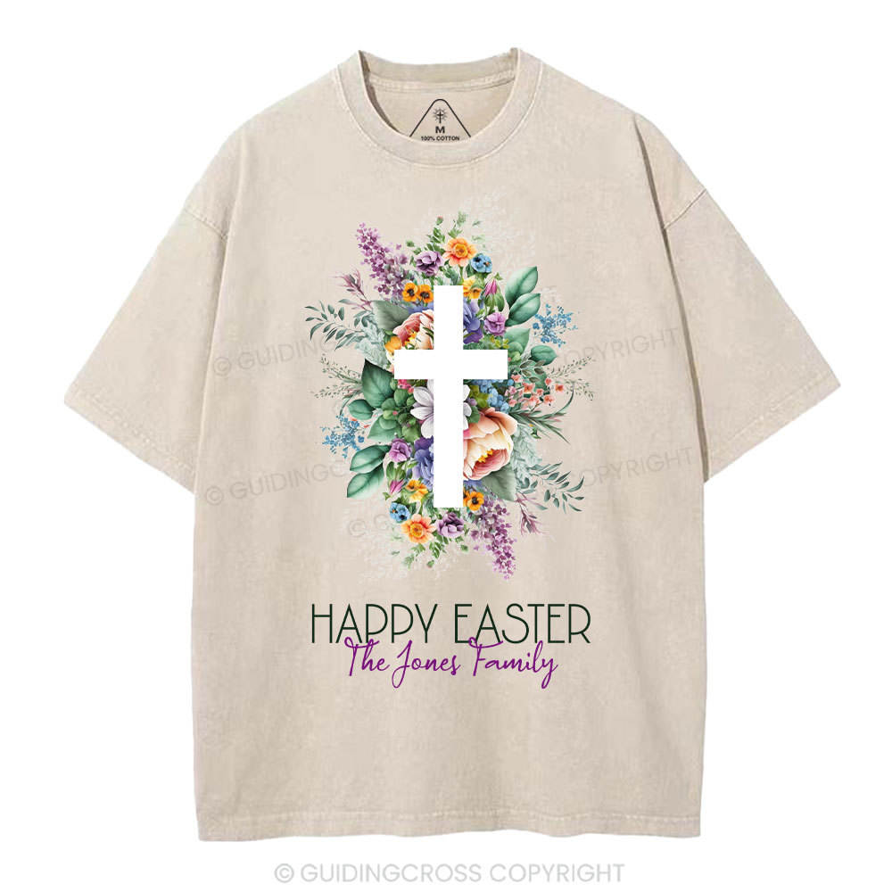 Happy Easter Template Christian Washed T-Shirt