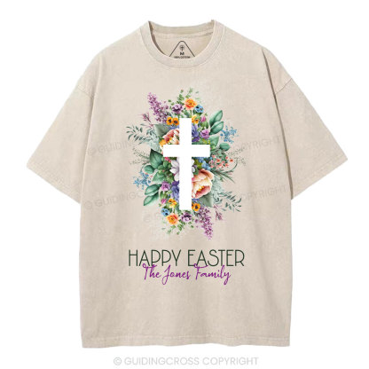 Happy Easter Template Christian Washed T-Shirt