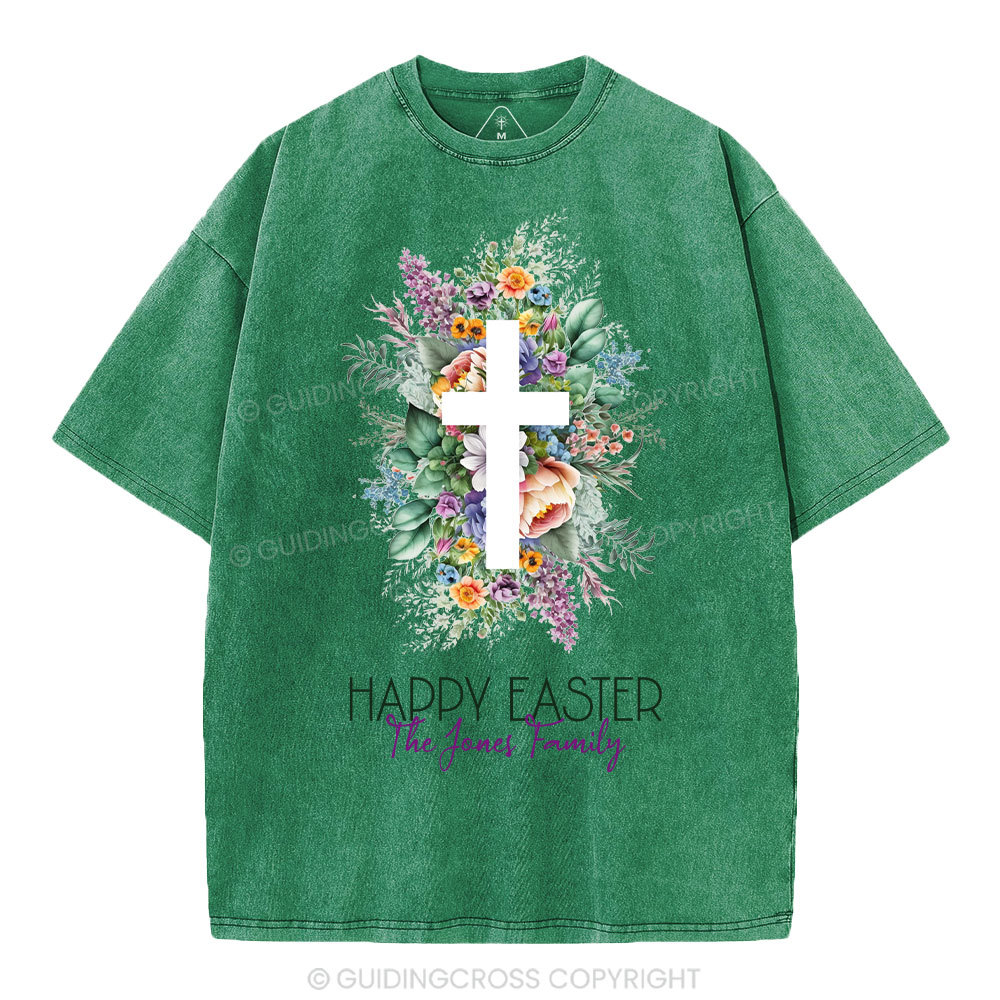 Happy Easter Template Christian Washed T-Shirt