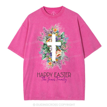 Happy Easter Template Christian Washed T-Shirt