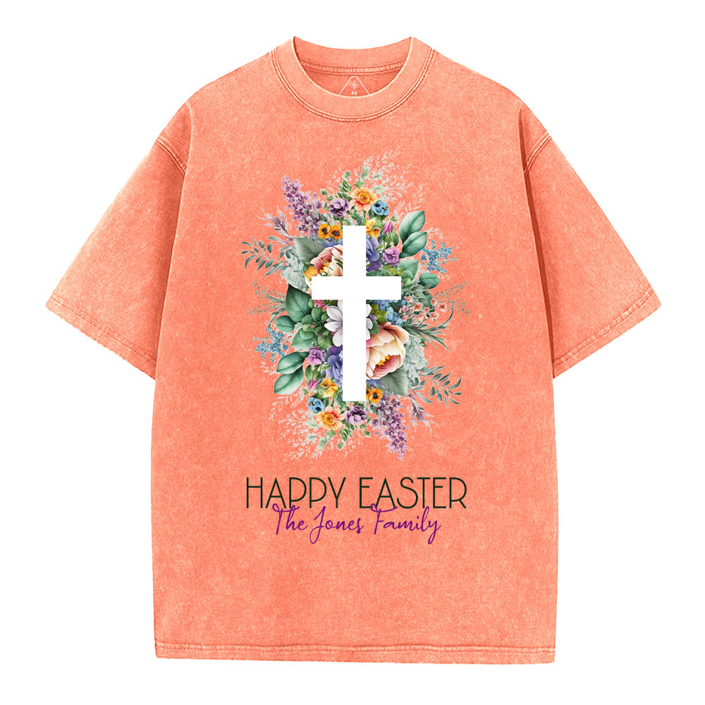 Happy Easter Template Christian Washed T-Shirt