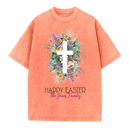 Happy Easter Template Christian Washed T-Shirt