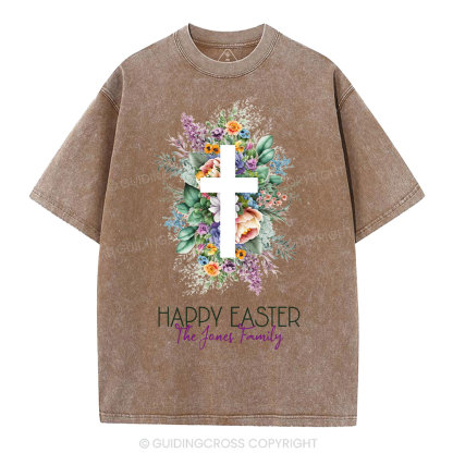 Happy Easter Template Christian Washed T-Shirt