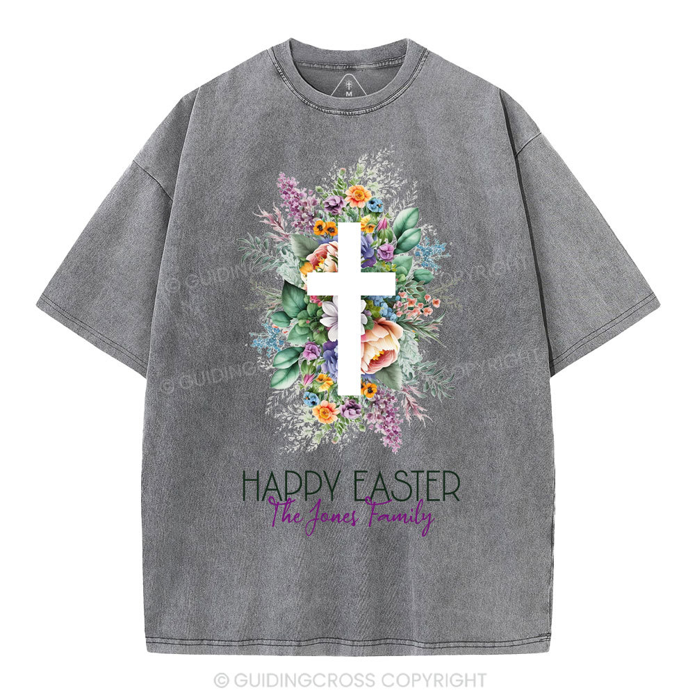 Happy Easter Template Christian Washed T-Shirt